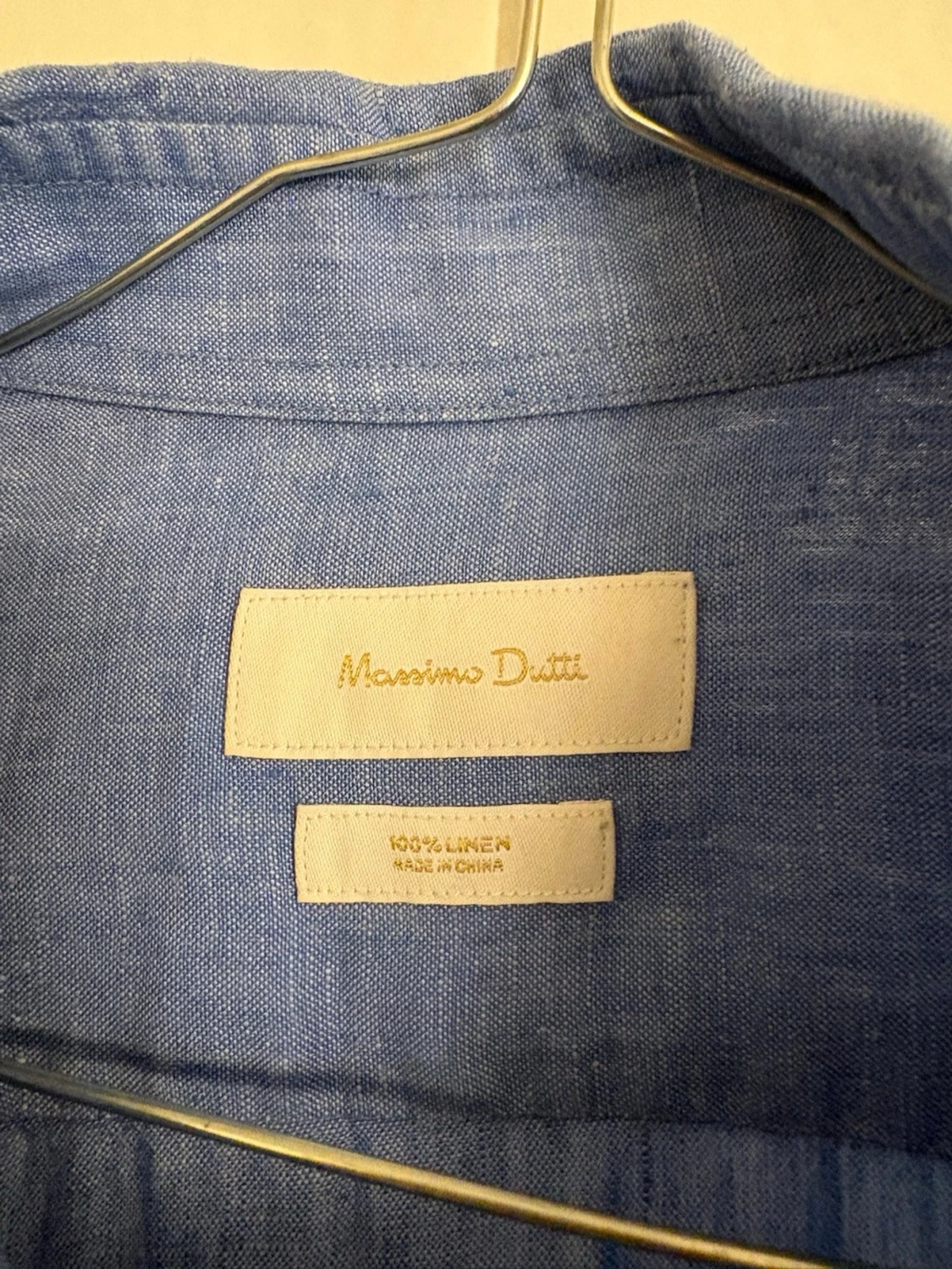 Ljus Blå linneskjorta med knappar - 2