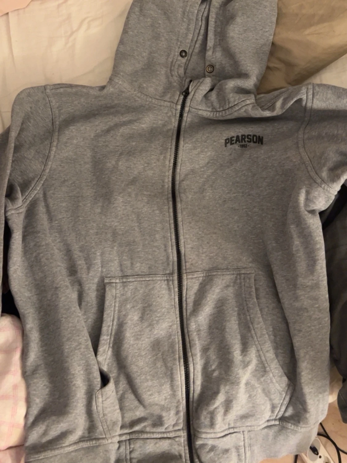 Grå hoodie med dragkedja Pearson - 4