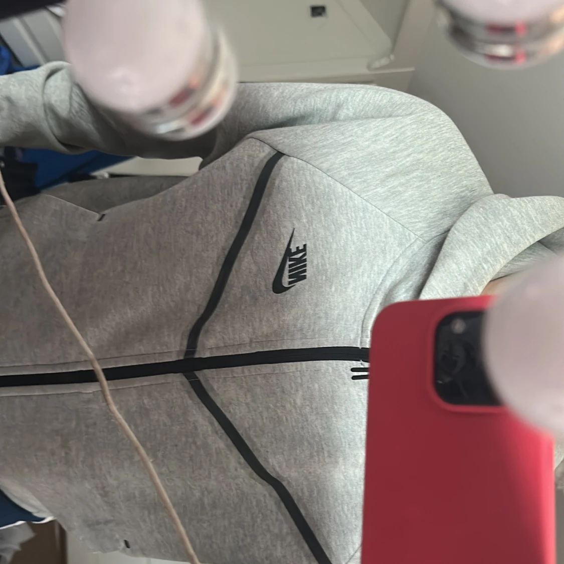 Grå Nike Tech hoodie med dragkedja - 2