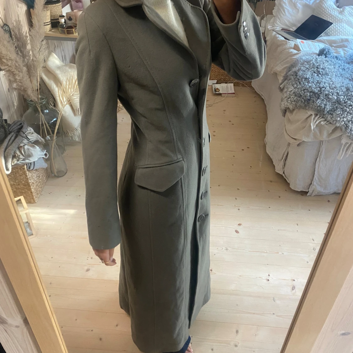 Grön figursydd ullkappa - 2