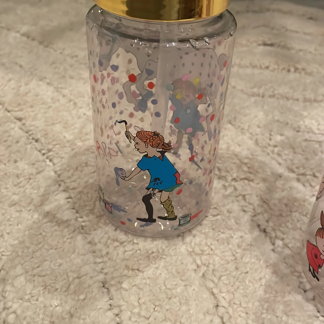 Mumin och Pippi Långstrump vattenflaskor med sugrör - 2