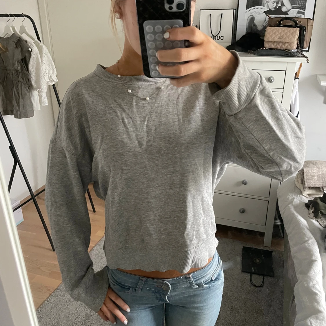 Grå loose sweatshirt i bomull - 2