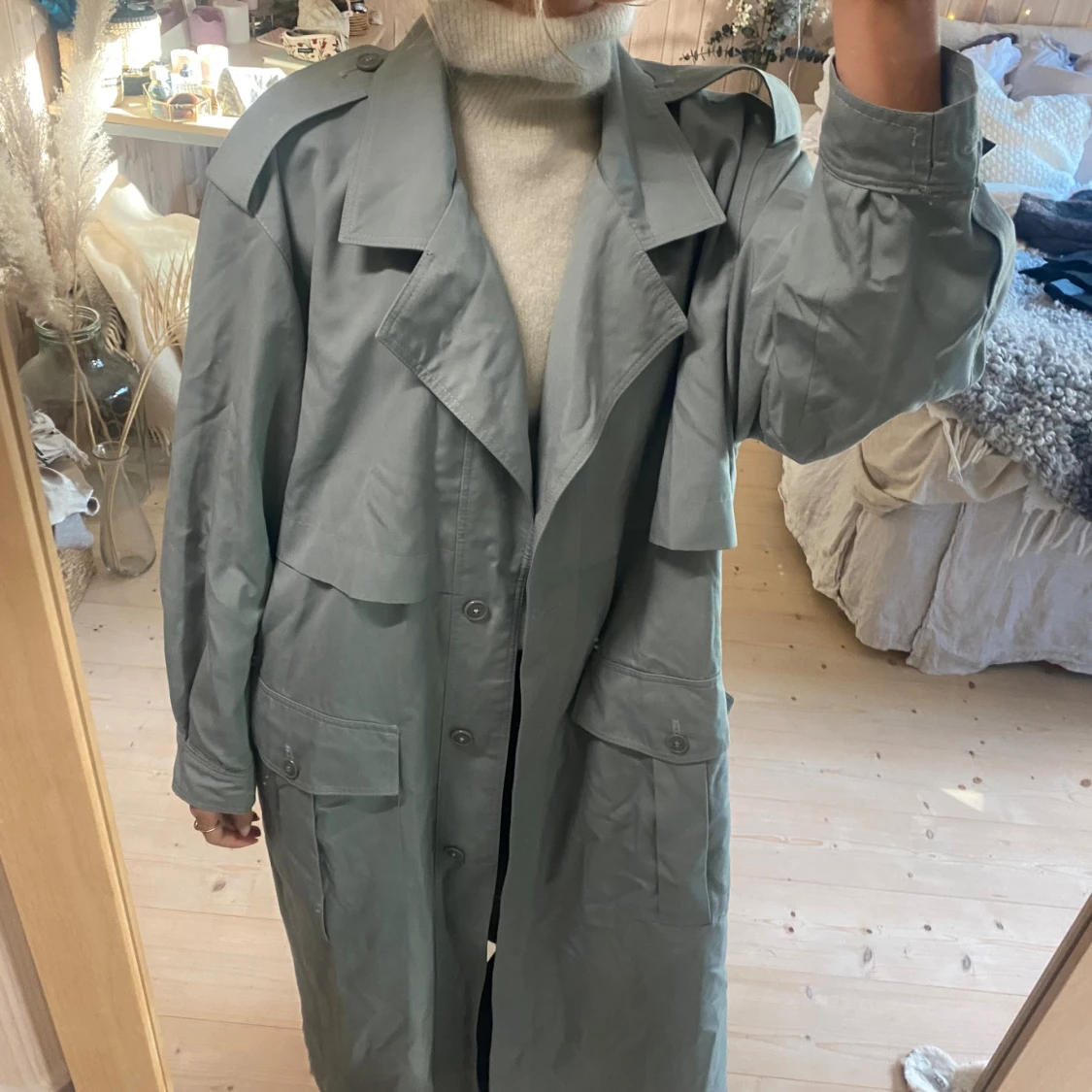 Blå / grå trenchcoat