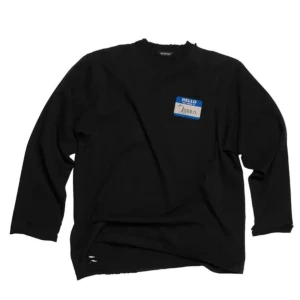 Balenciaga  - Balenciaga x Apple Music Demnas playlist merch ”Hello my name is Demna” distressed long sleeve T-shirt Sz M, oversized