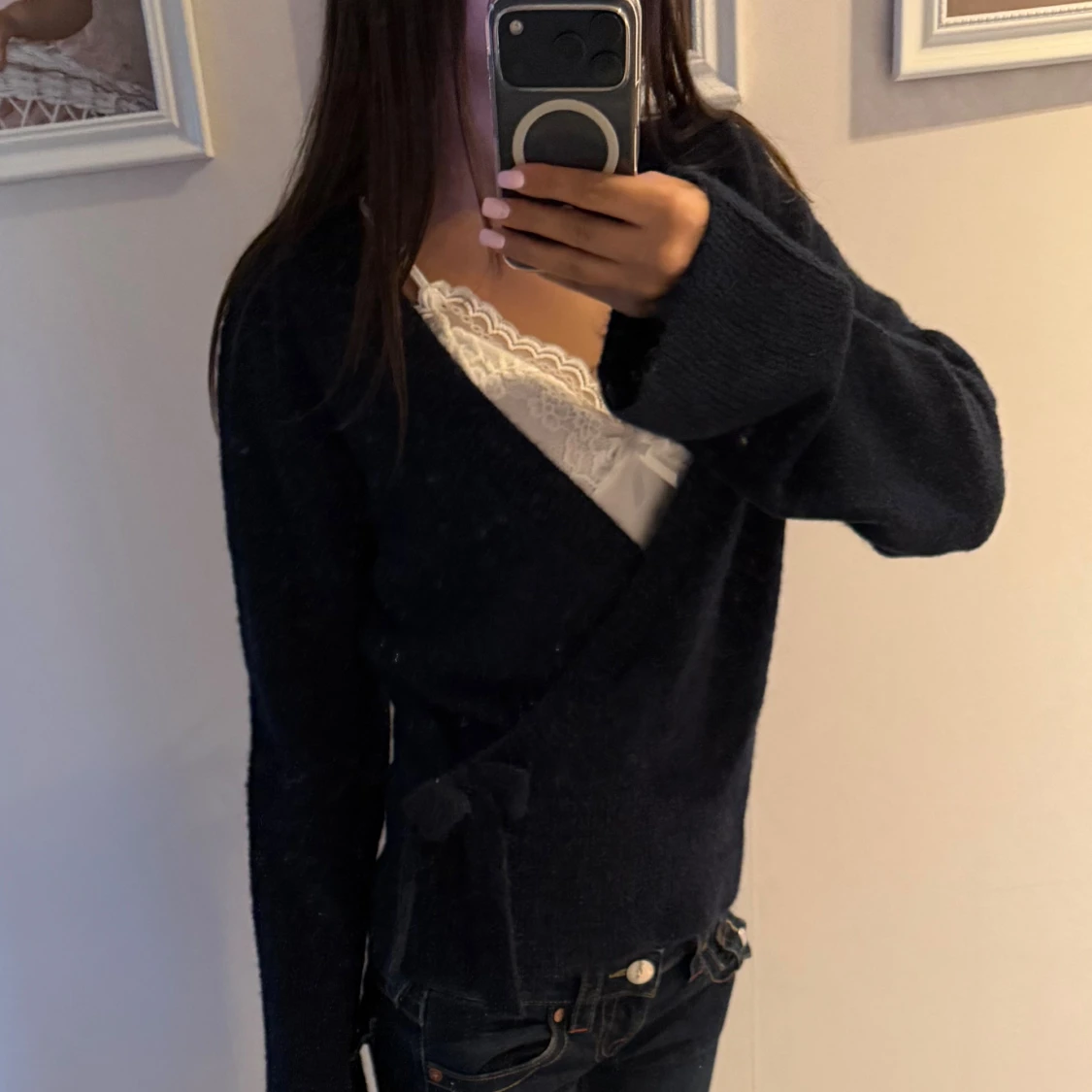 Mörkblå omlottkofta från Gina Tricot - 2