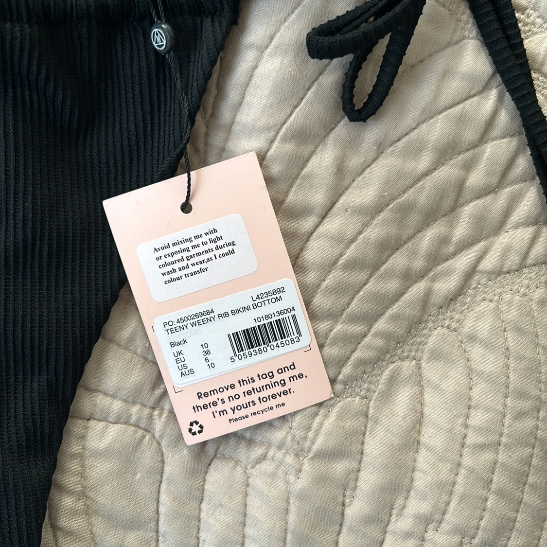 Svart ribbad bikiniunderdel Missguided - 1