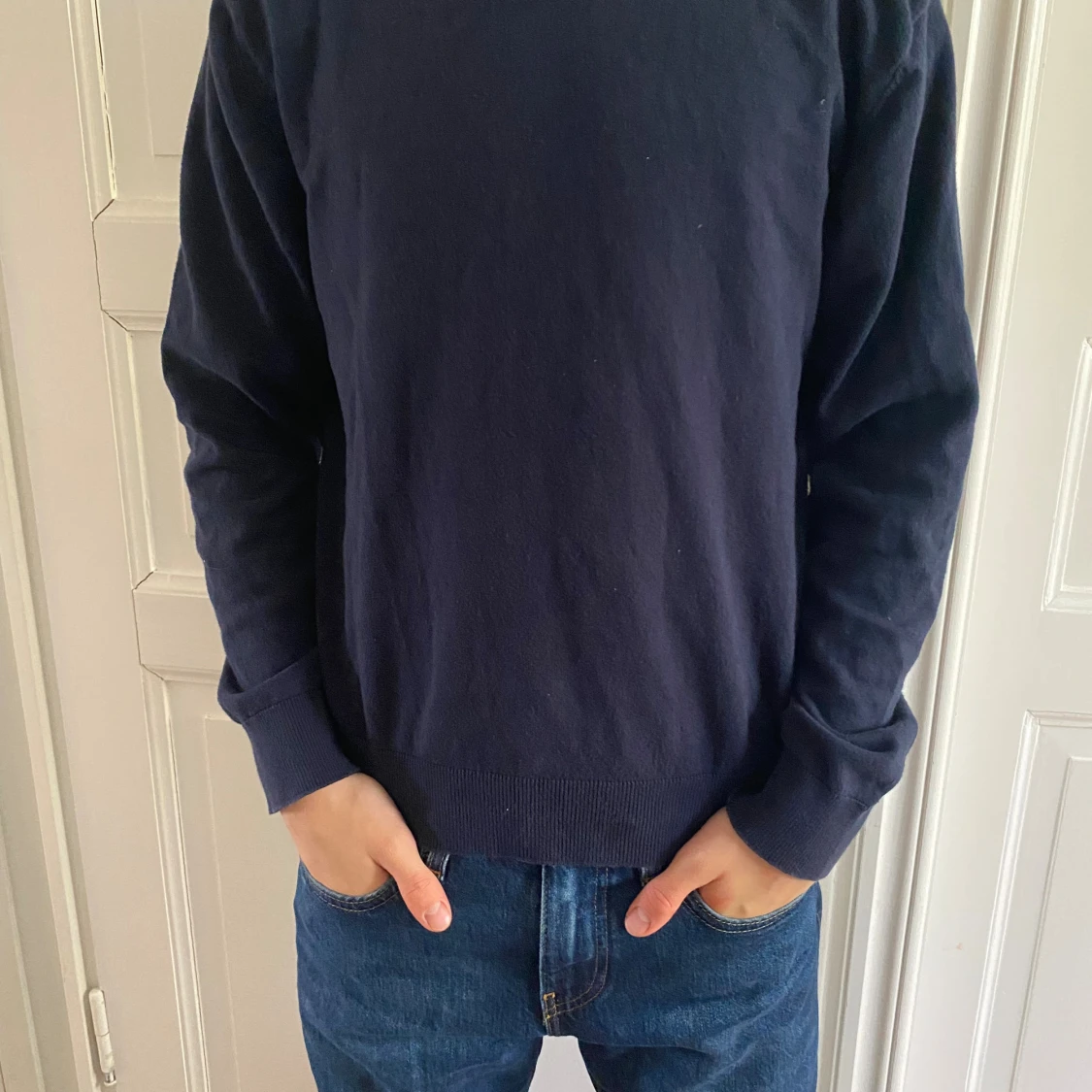 Mörkblå hoodie från Grunt XL