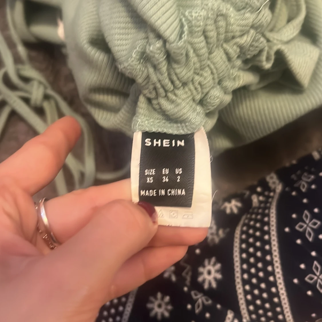 Mintgrön one shoulder klänning Shein - 1