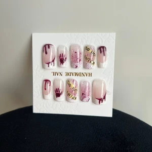 Halloween press on nails  - Fina halloween inspirerade press on naglar som är parfekt nu inför denna halloween månad🎃 mått är : tumme 14/15 mm, pekfinger 11mm, mellanfinger12/13 mm, ringfinger 11/12mm, lillfinger 9mm