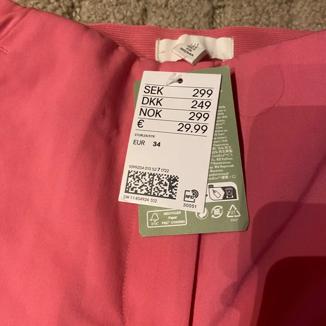 Rosa vida byxor från hm, strl 34 - 1