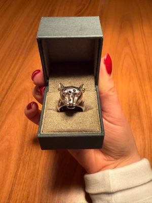 Maria Nilsdotter Ring - Säljer denna otroliga ring från Maria Nilsdotter. Modellen heter Pierced Leo Ring och säljs inte längre, vilket gör den extra exklusiv och svår att få tag på. Ringen är i silver med detaljer i 18K guld och prydd med orange safirer och svarta spineller. Storleken är 17 mm och ytterkartong medföljer. Nyvärdet är 4 595 kr. Ringen är i bra skick. Den andra bilden är tagen från internet.