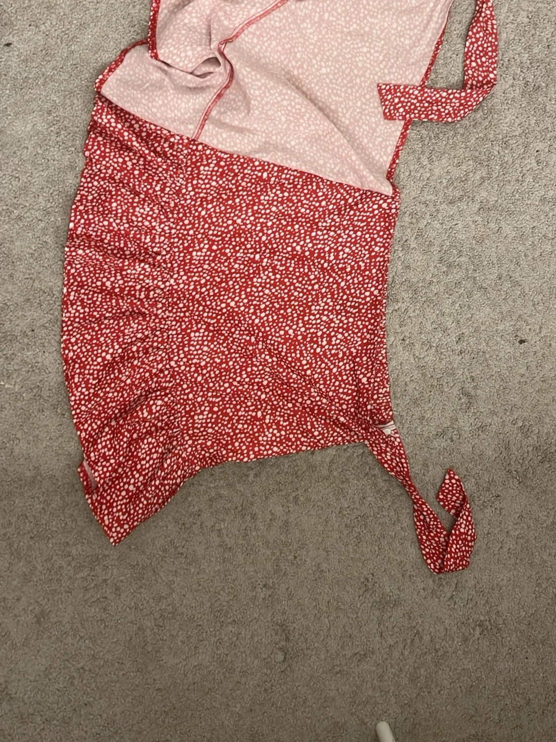 Röd omlottkjol med vita prickar SHEIN - 3