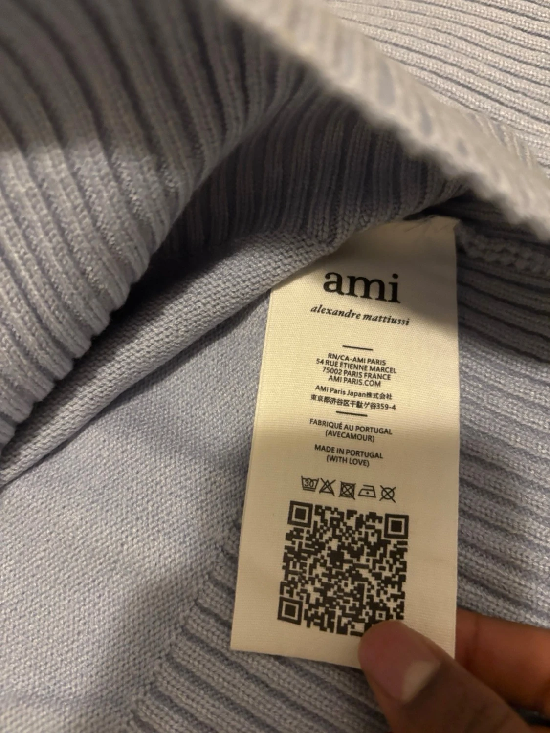 Ljusblå stickad tröja från Ami - 4