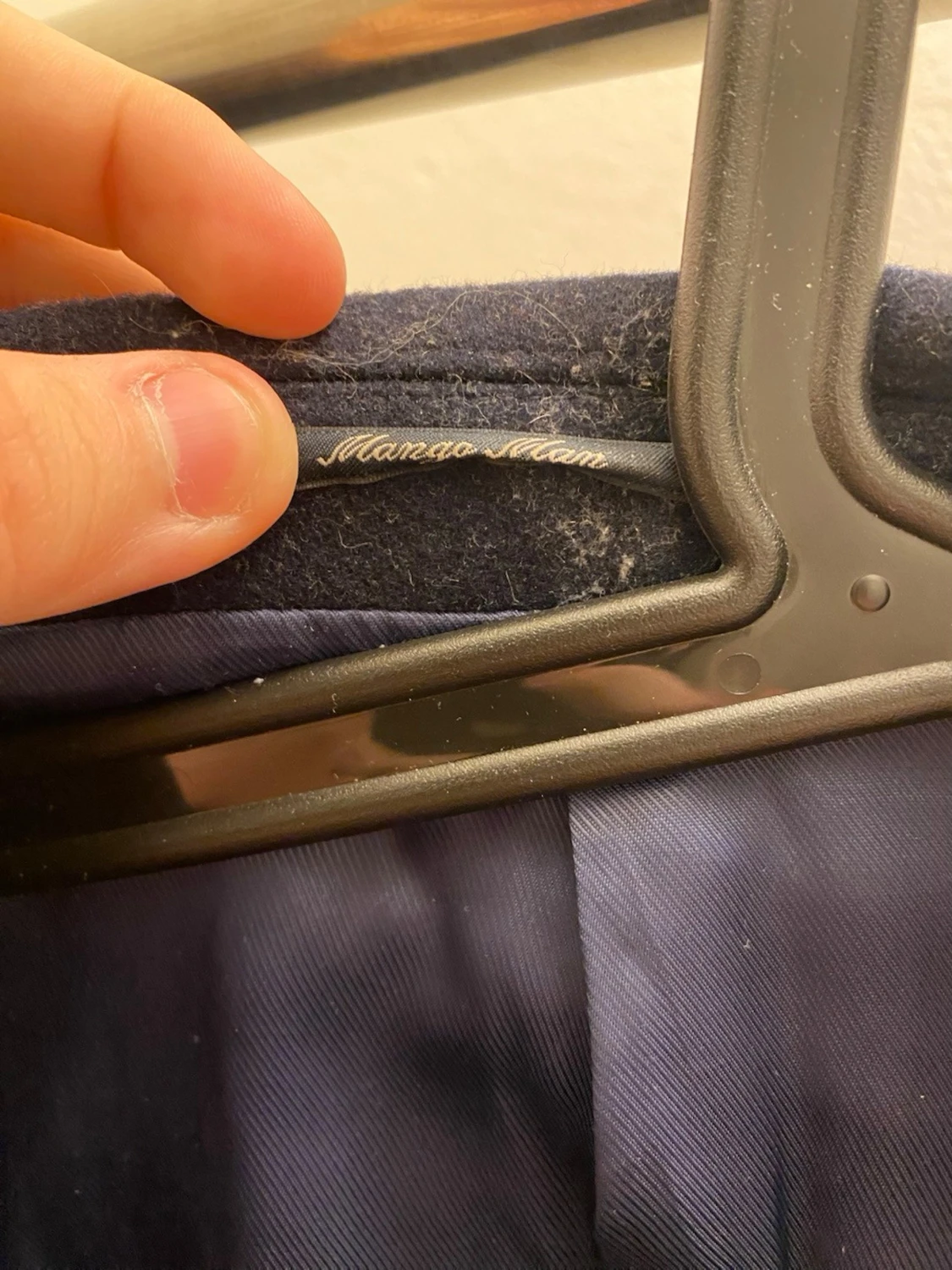 Mörkblå ullkappa från Mango Man - 1