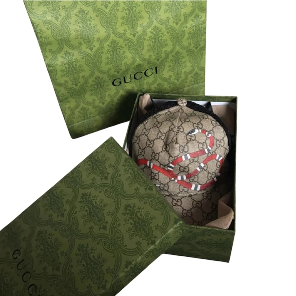 Gucci keps med orm och GG-mönster +📦 - 2