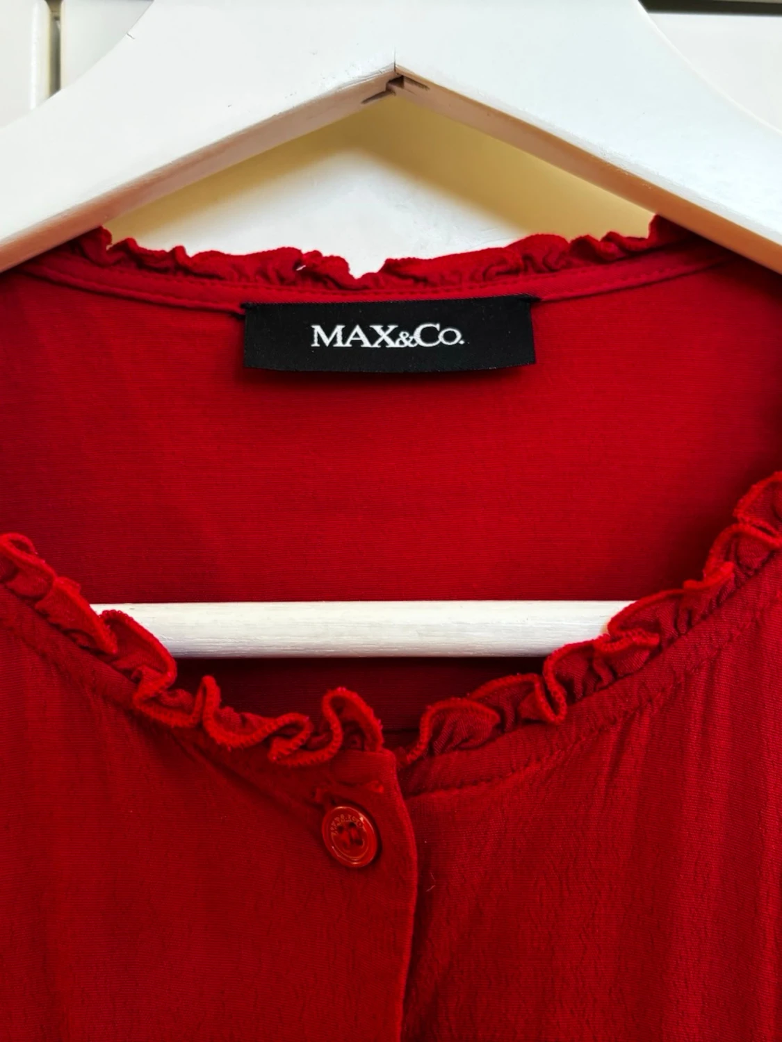 Röd midiklänning från MAX&Co. Storlek UK 10/S - 3