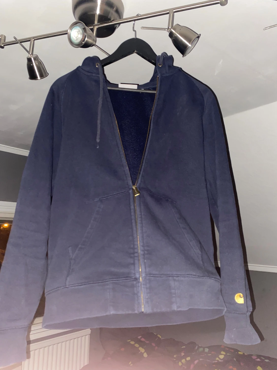 Mörkblå Carhartt hoodie med dragkedja - 2