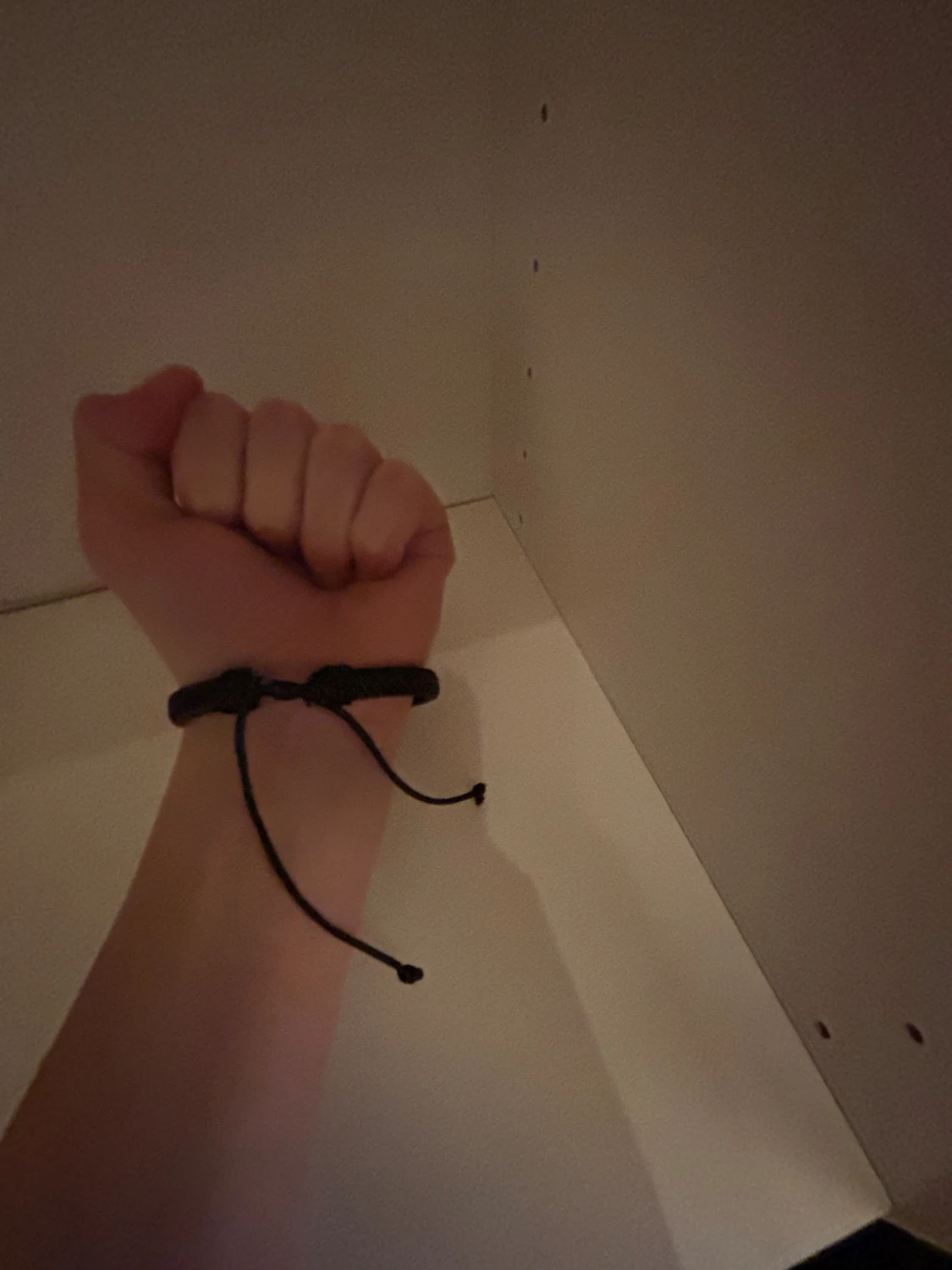 Svart flätat läder armband  - 1