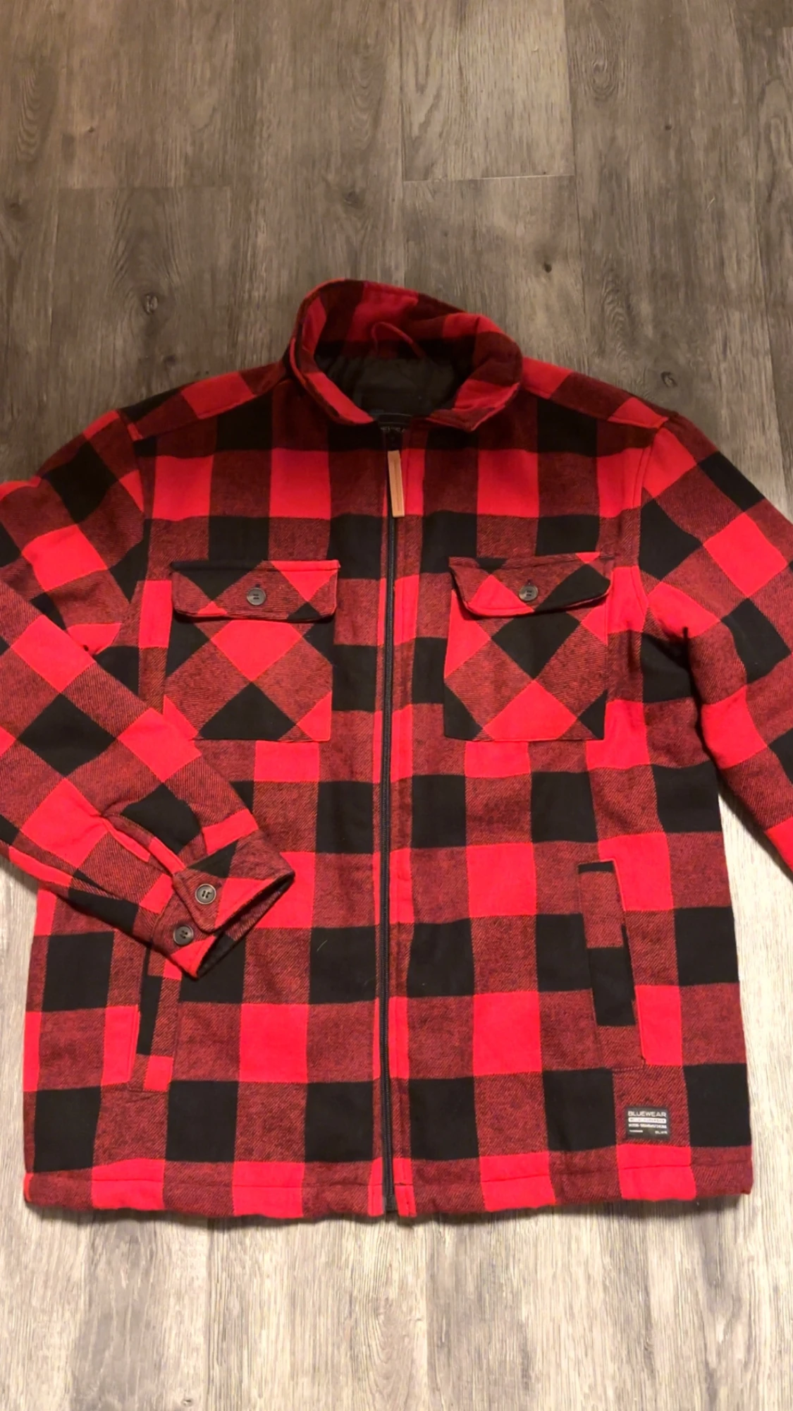 Rutig röd overshirt från Bluewear