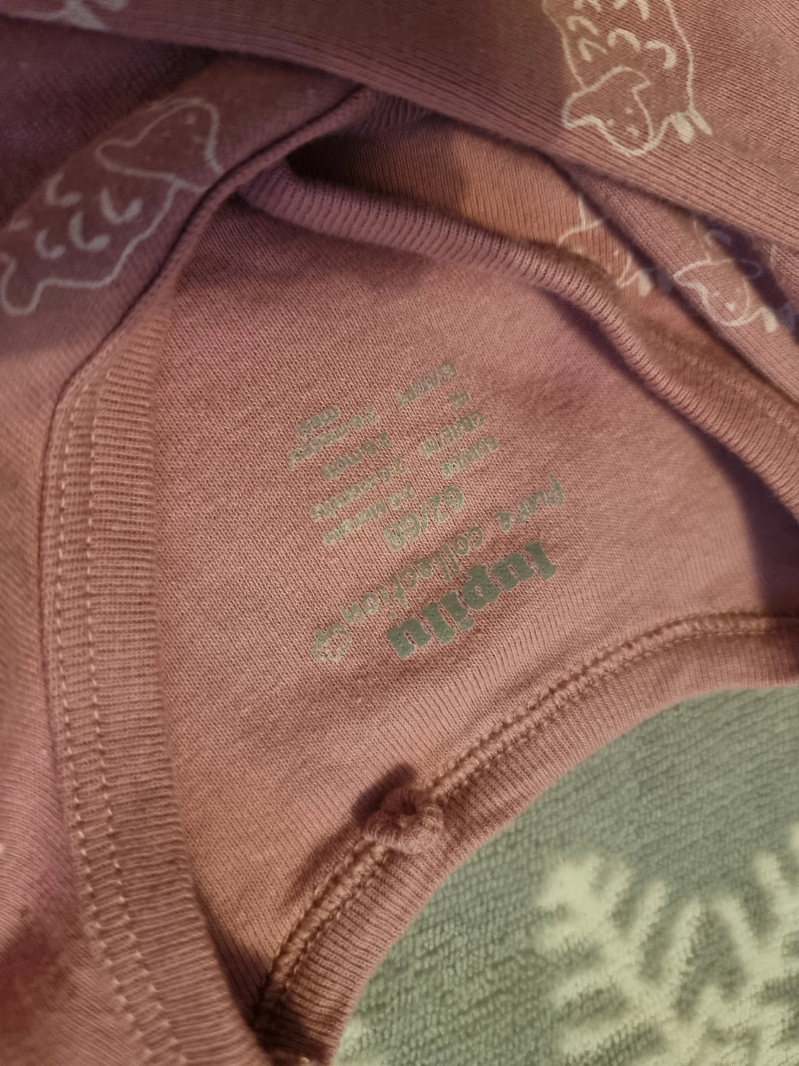 Rosa långärmad body från LUPILU - 1