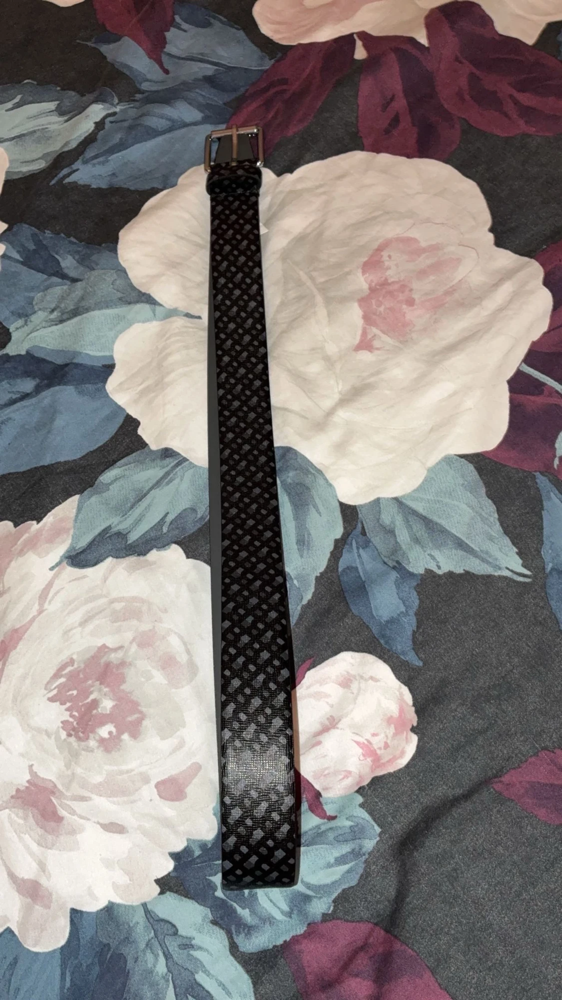 Svart bälte med rutmönster( Hugoboss) - 5