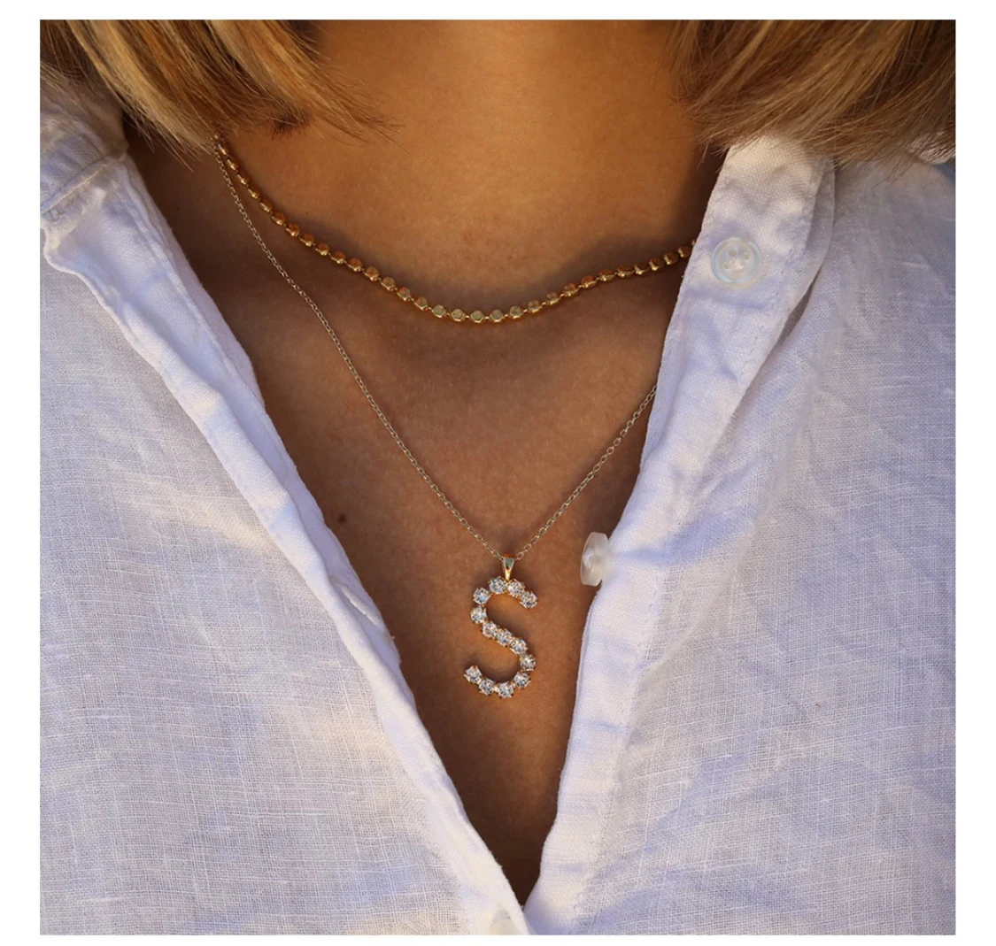 Guldhalsband med bokstavshänge - 2
