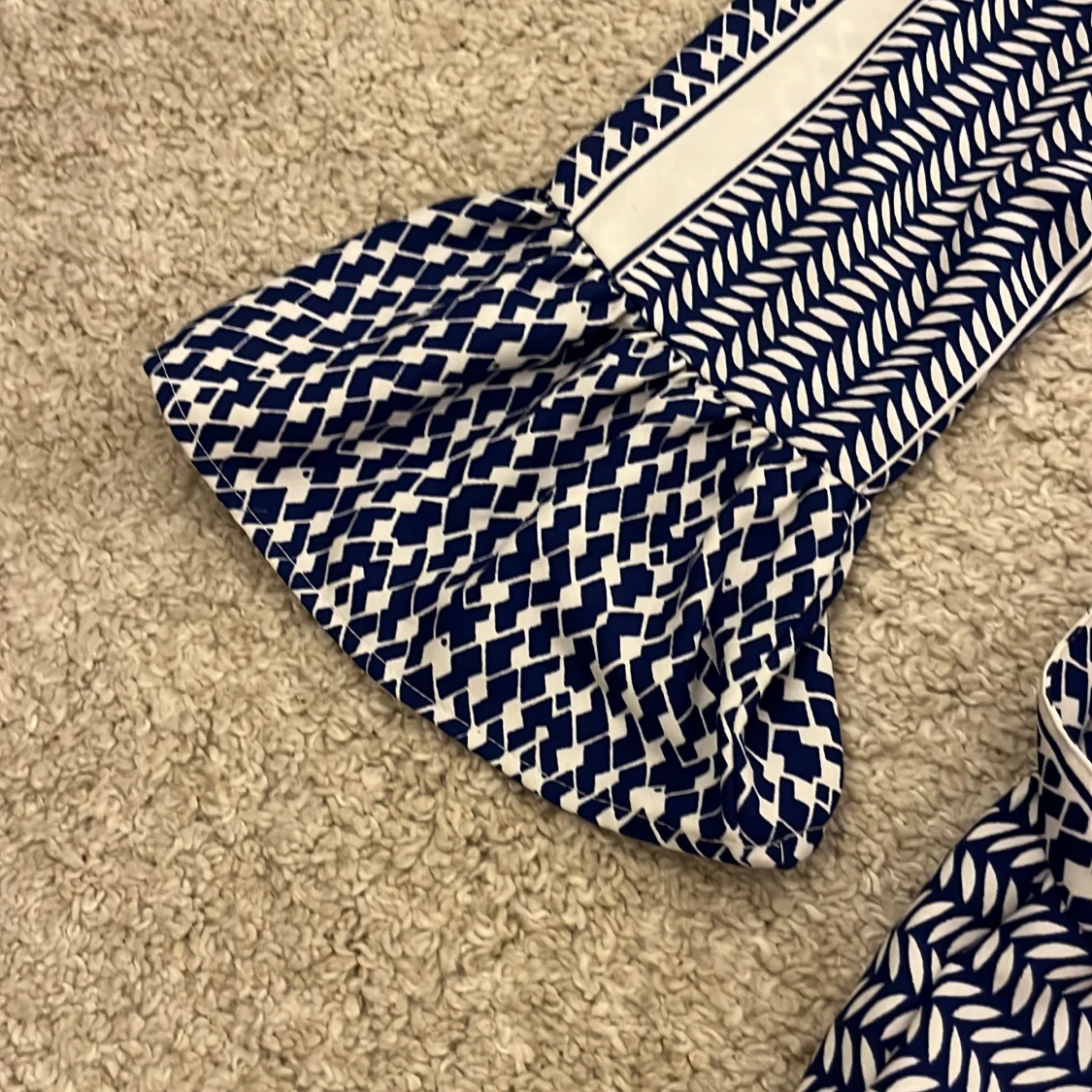 Blåvit mönstrad kortklänning Pigalle XS - 2