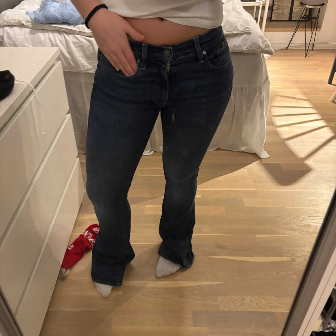 low waisted bootcut jeans