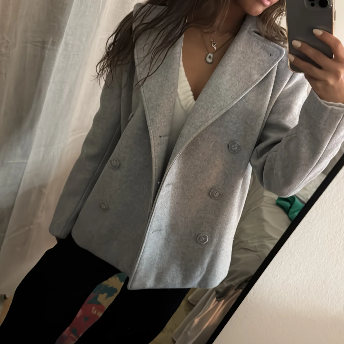 Grå skepparkavaj XS - 1