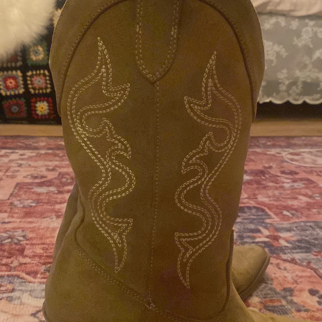 Bruna cowboy boots i mocka - 3