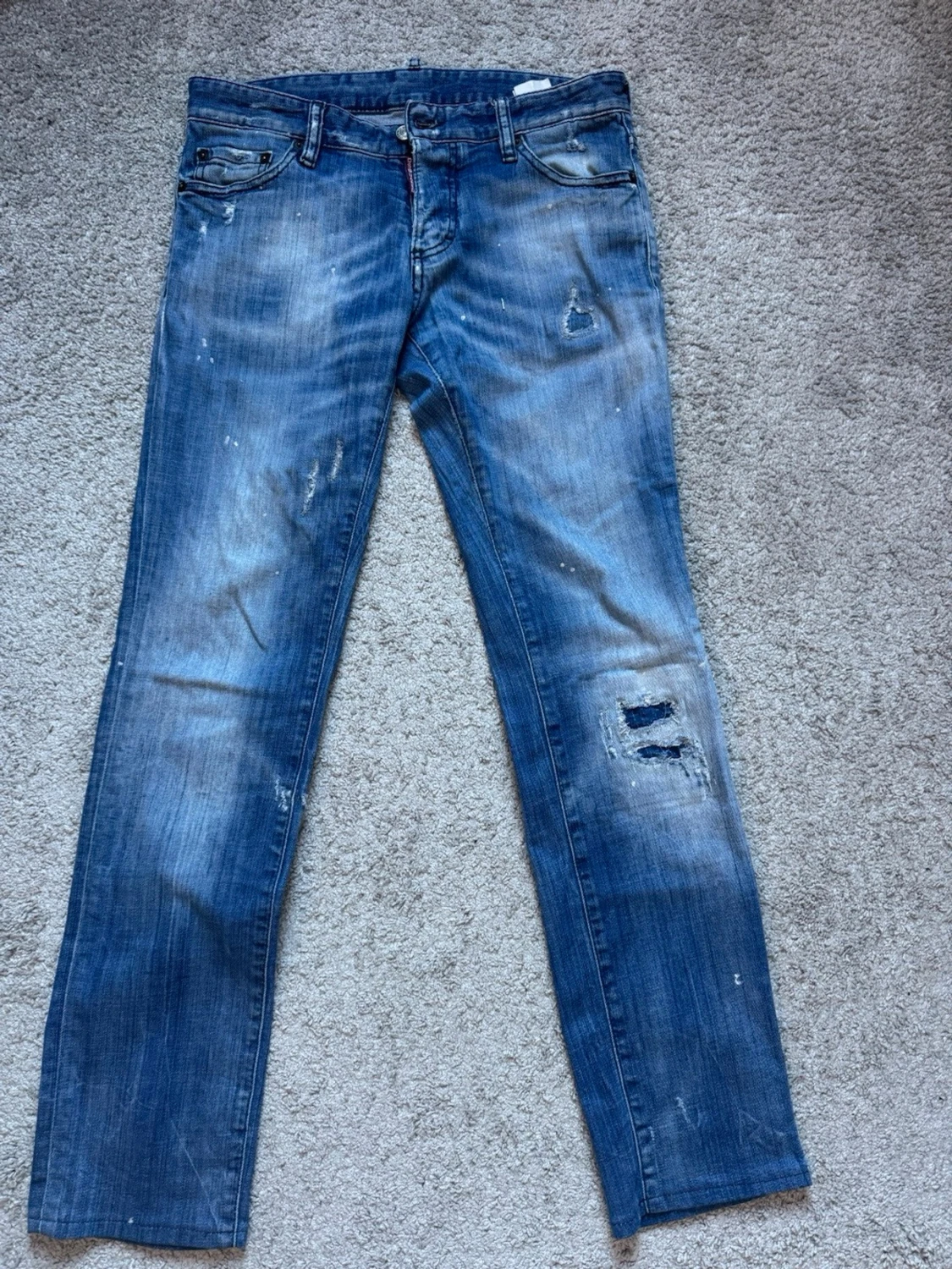 Blå Dsquared2 jeans med slitningar