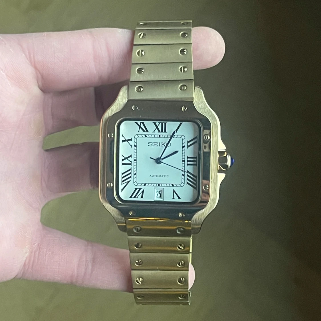 Seiko Mod Santos – Rose Gold (Vit Tavla)