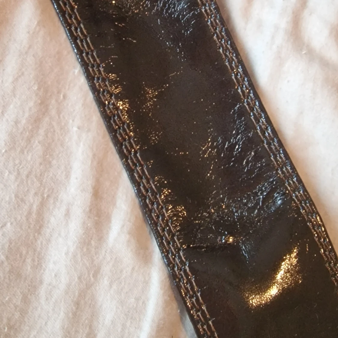 Brett brunt skärp med rund spänne - 3