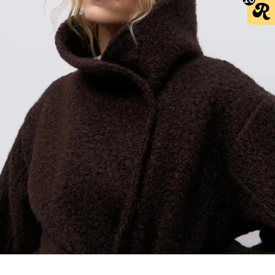 Mörkbrun teddyjacka med bälte - 1