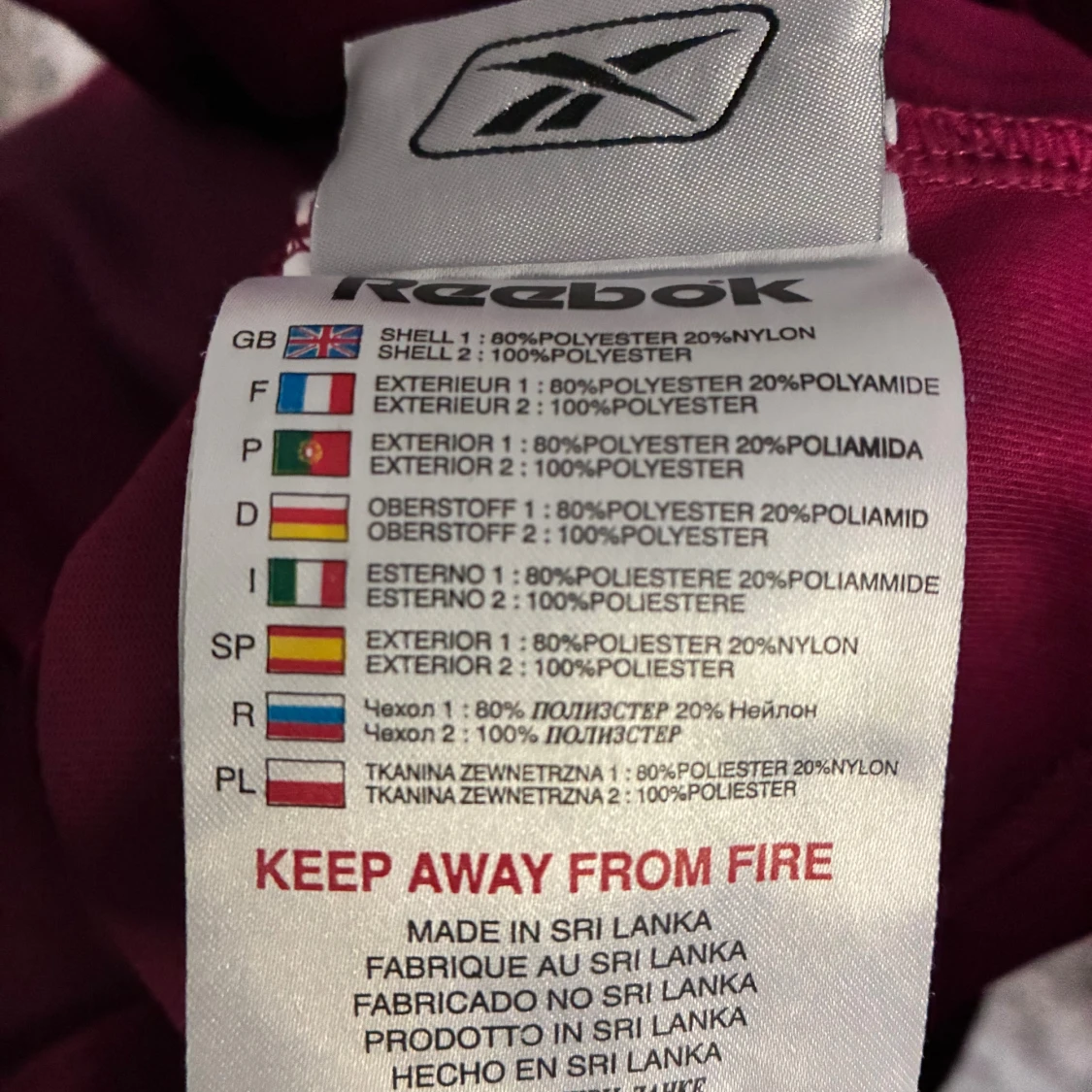 Vinröd Bolton Wanderers Reebok 2006/08  långärmad tröja, storlek L - 4