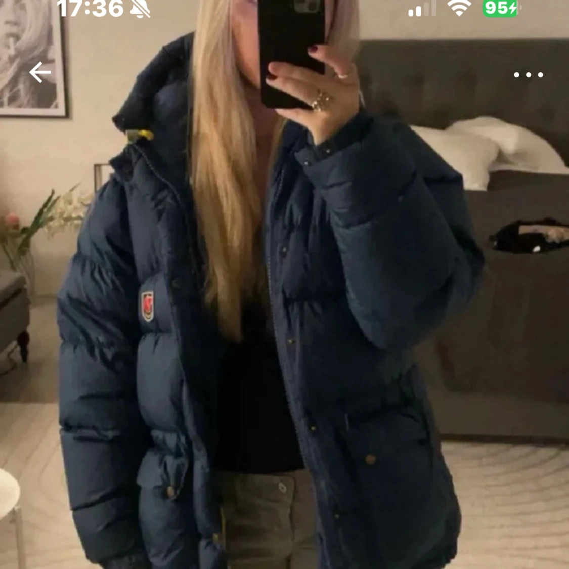 Blå dunjacka från Fjällräven XXS