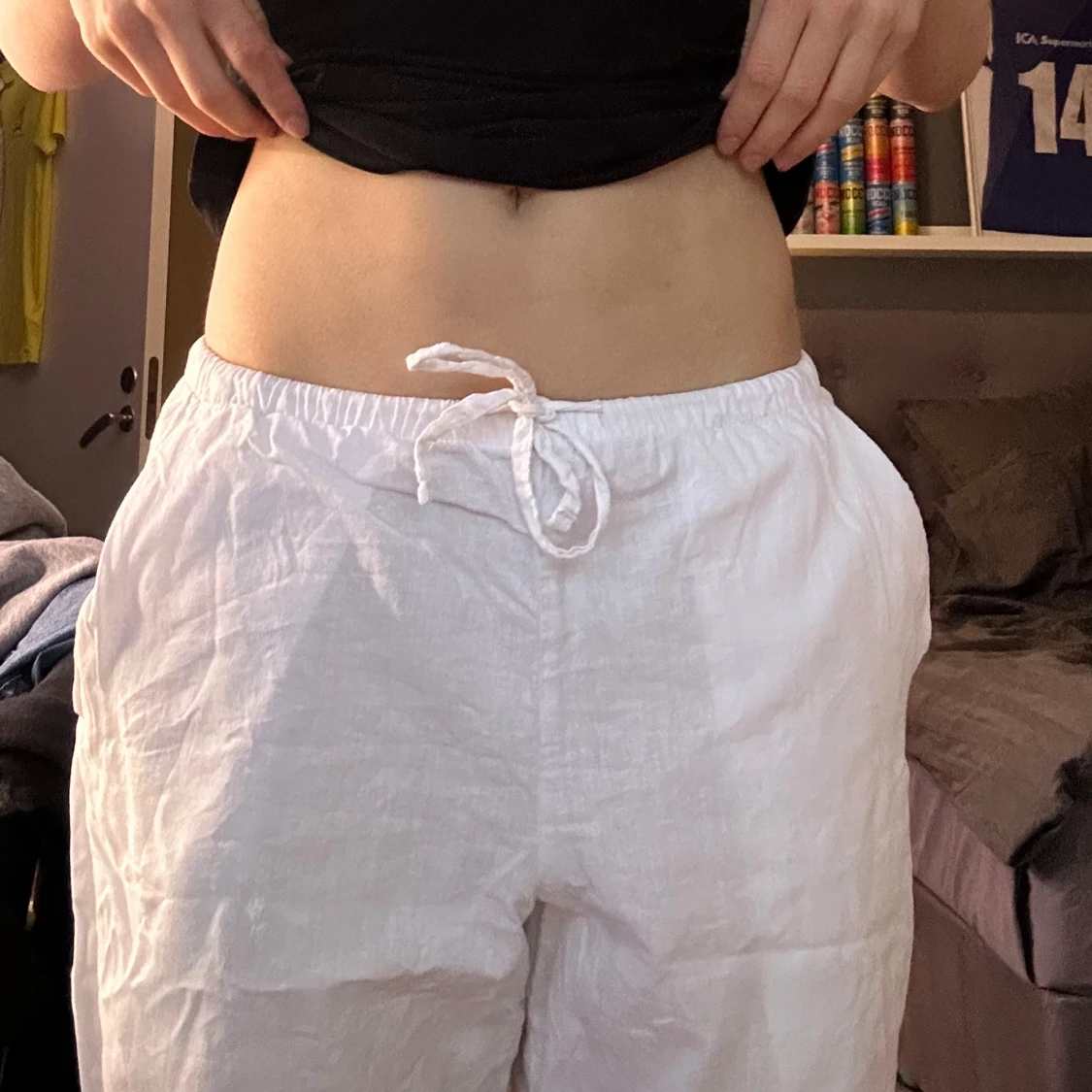 Vita linnebyxor från Gina tricot - 1