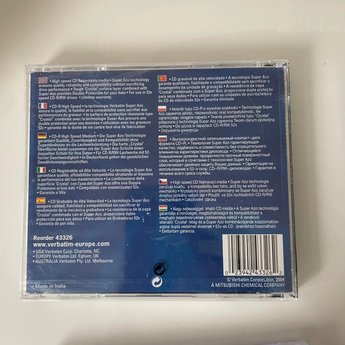 Verbatim DataLifePlus Super Azo CD-R 700MB 52x - 2