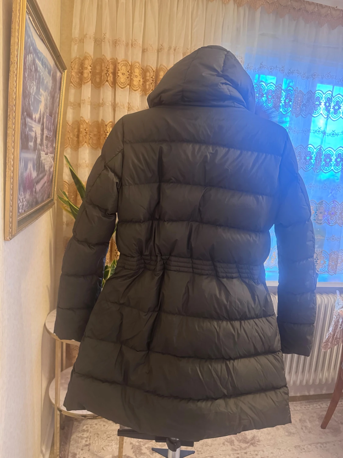 Moncler mörkgrön dunjacka med päls - 3