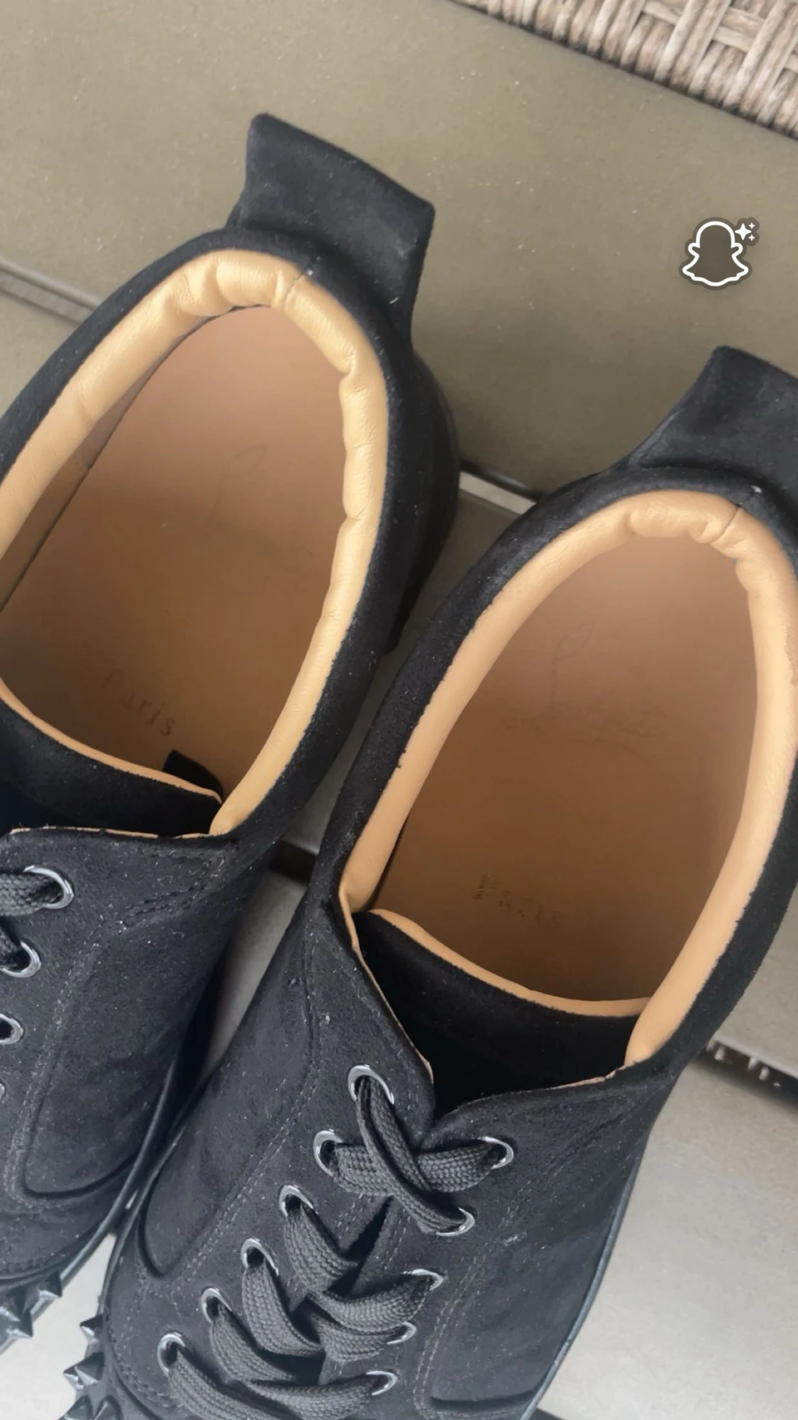 Christian Louboutin svarta sneakers med nitar - 3