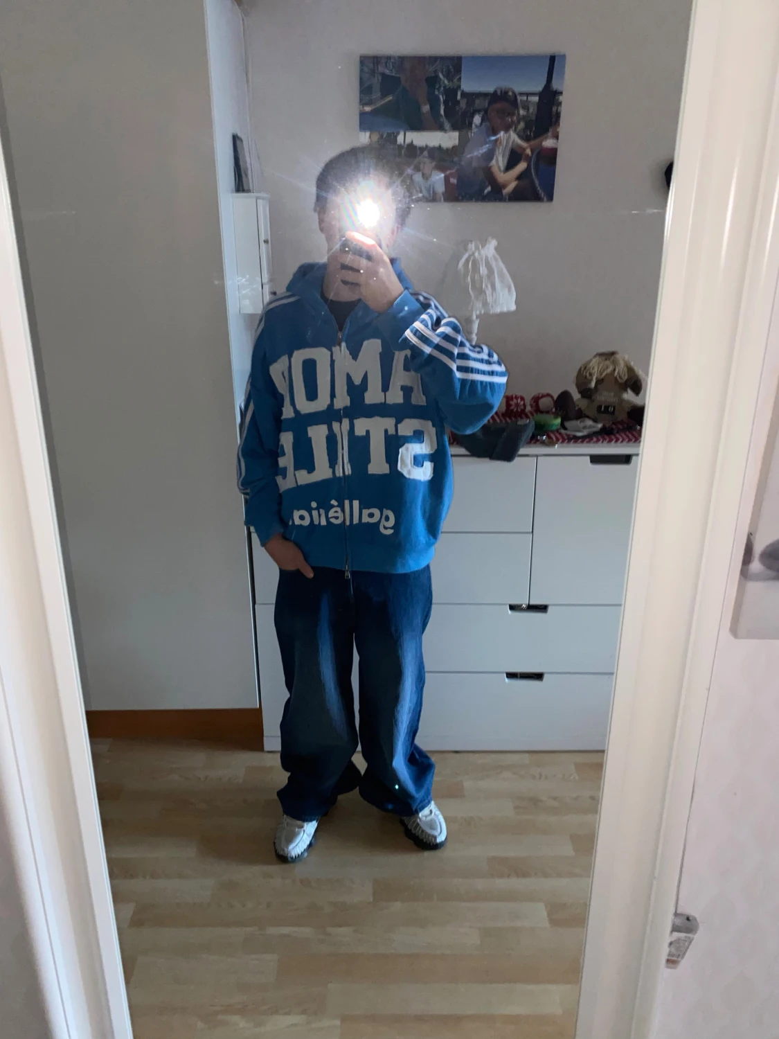 Blå hoodie Stile Amor  - 3