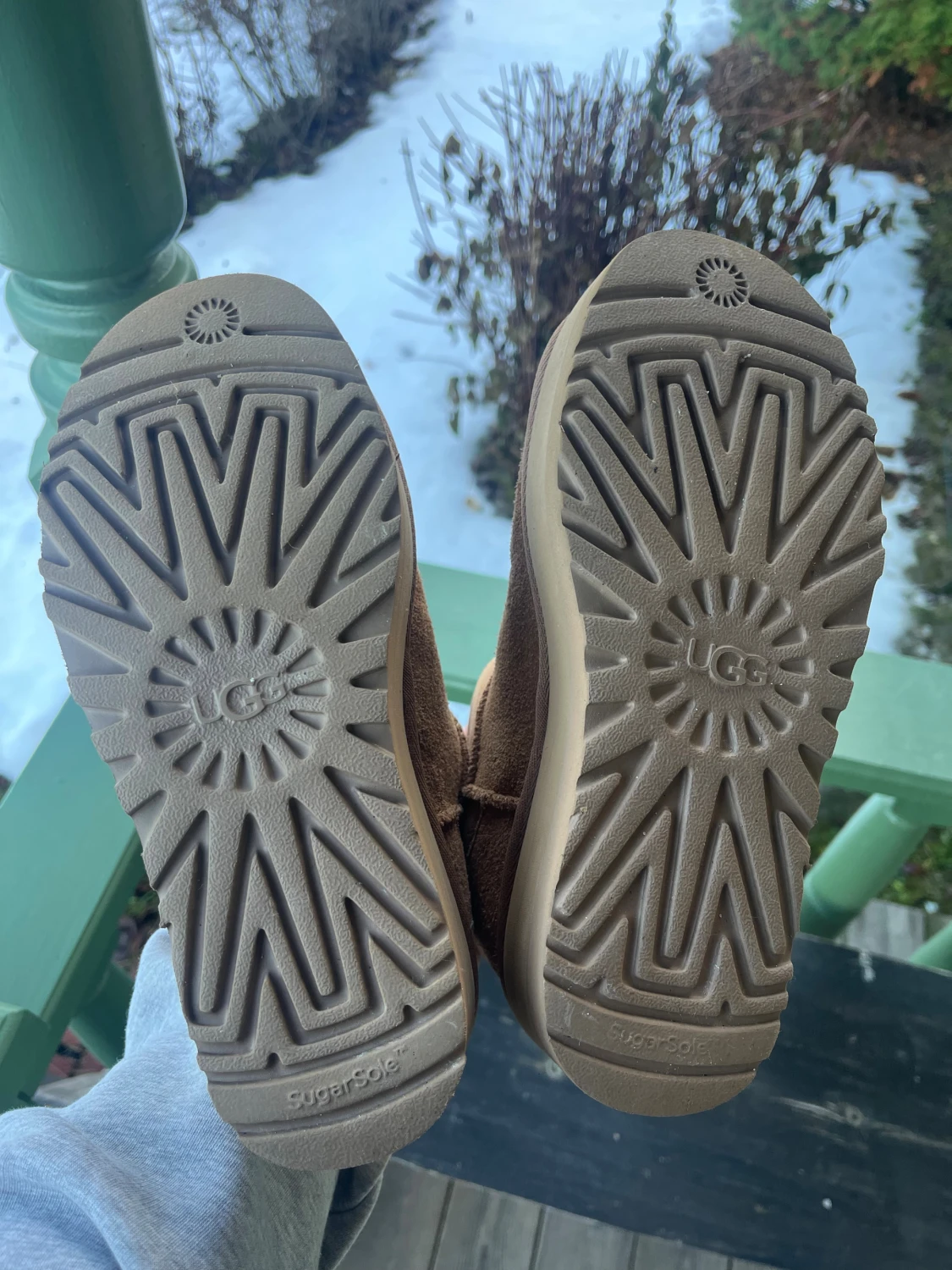 Äkta UGG beige plattform boots i mocka - 4