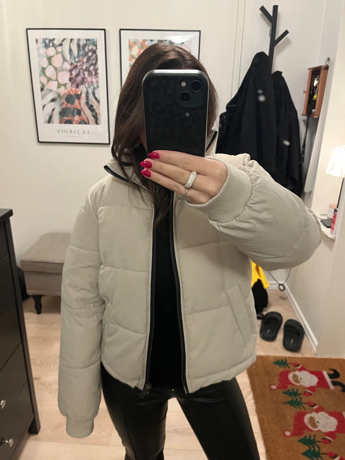 Beige pufferjacka från Object