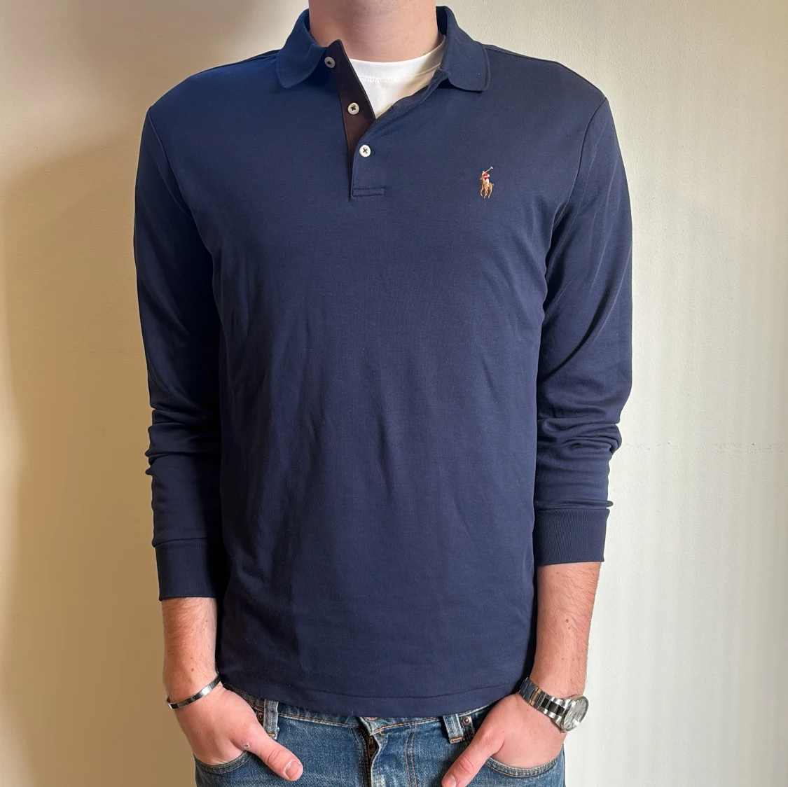 Ralph lauren polotröja marinblå med prislapp