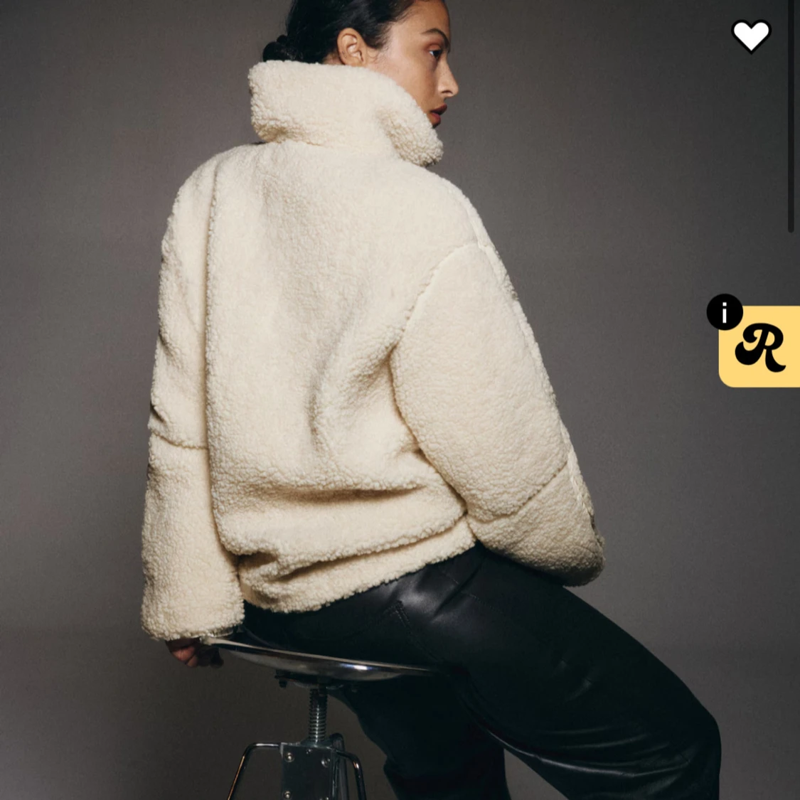 Ljusbeige teddyjacka från H&M - 1