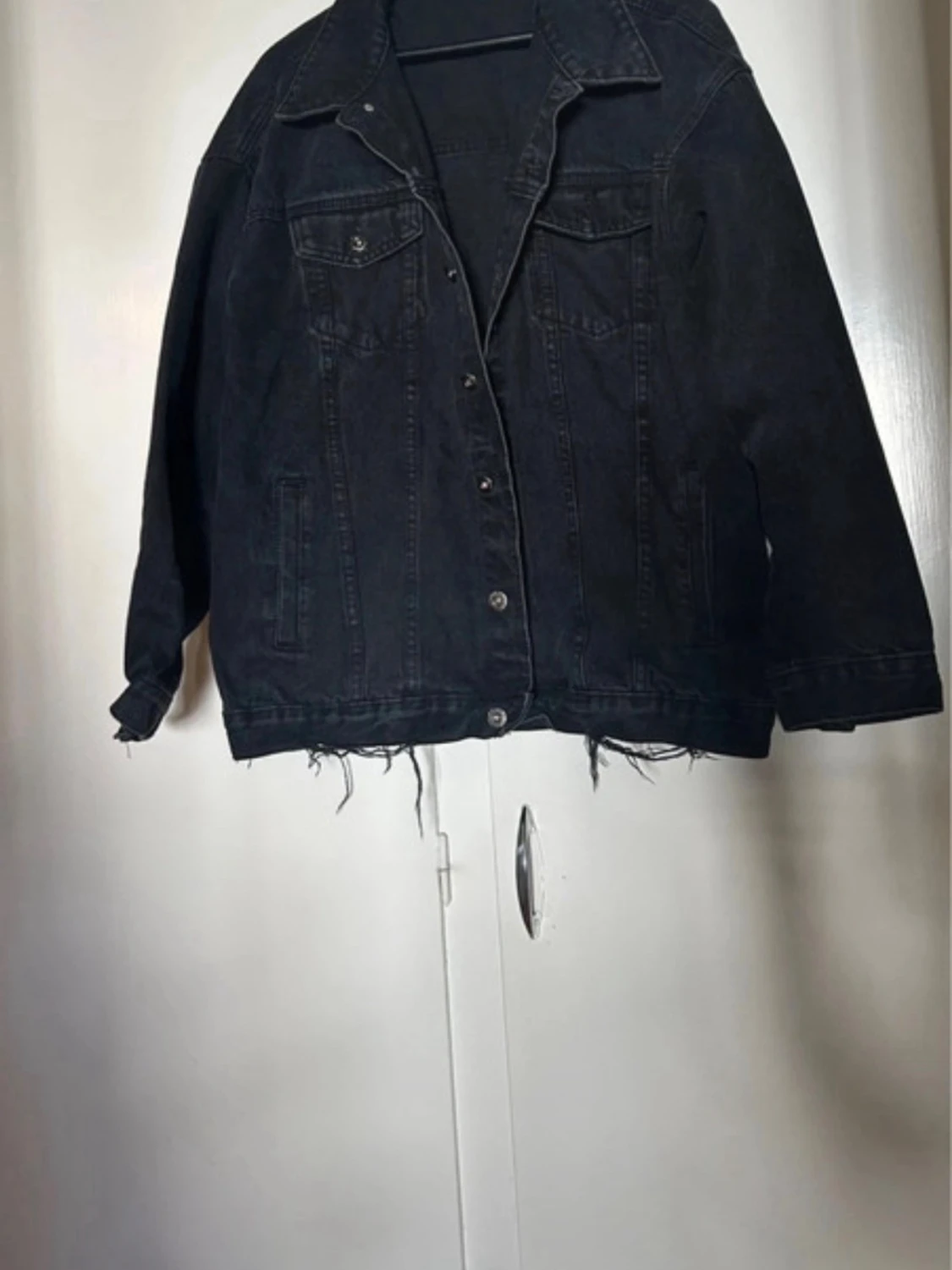 Svart oversized jeansjacka