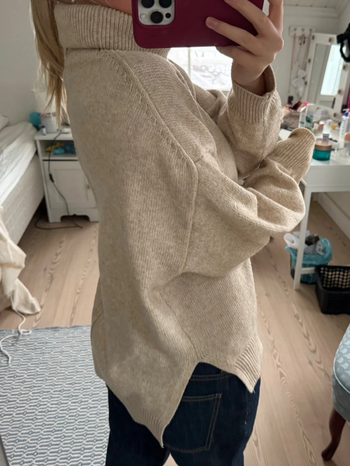 Beige polotröja från H&M, stickad - 1