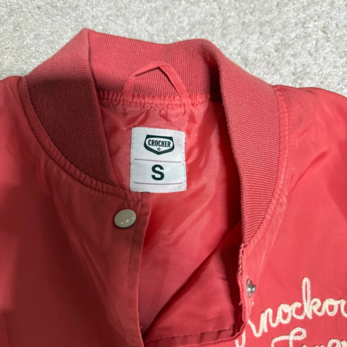 Orange och vit bomberjacka Crocker S - 1