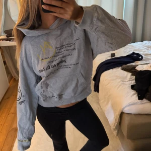 Grå hoodie med tryck och huva - Super snygg hoodie från Zadig 