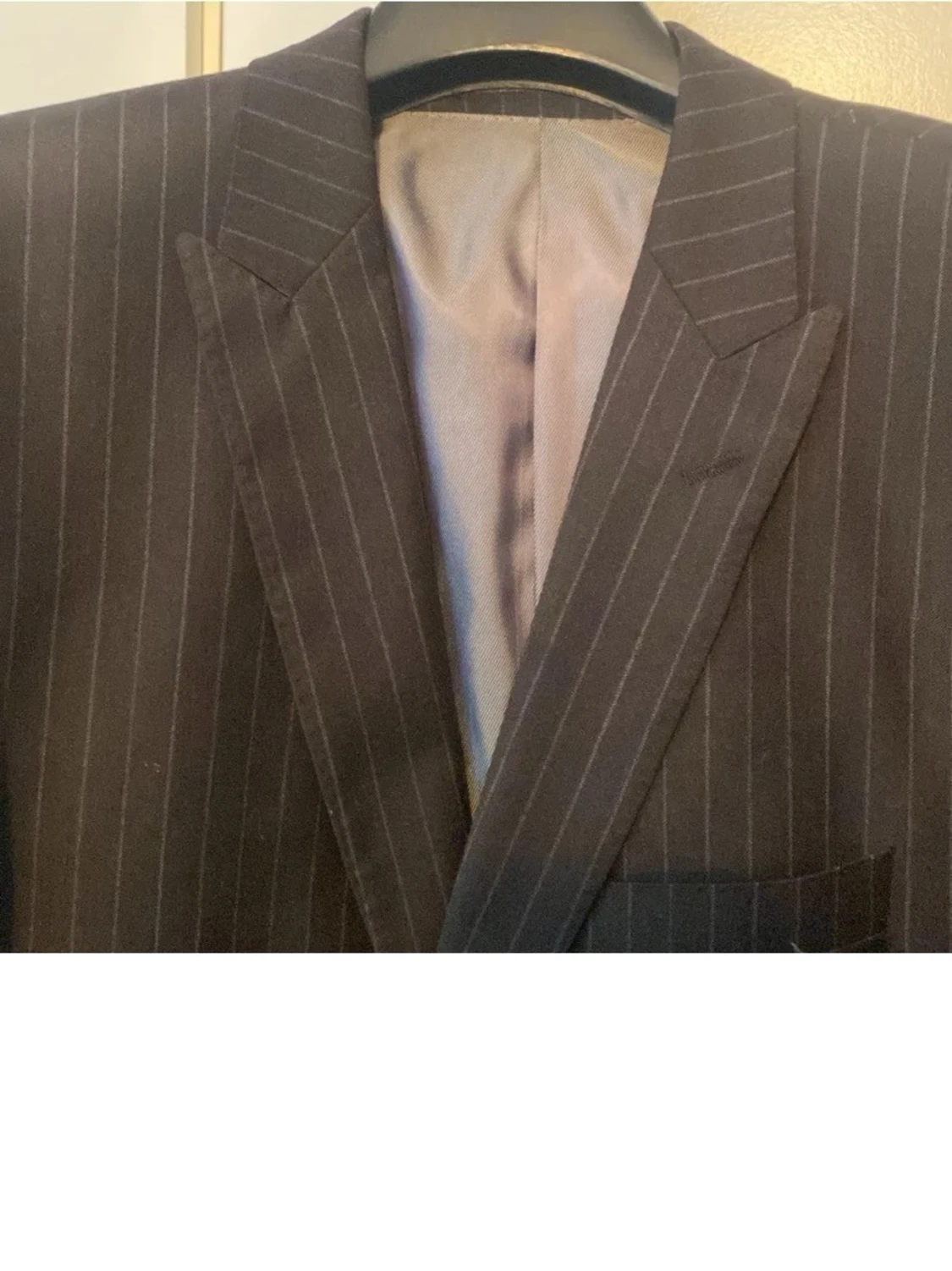 Mörkgrå randig kostym med kavaj - 3